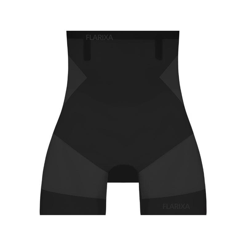Flarixa Ultra Thin Ice Silk Safety Shorts Women High Waist Shaping Panties Seamless Slimming Underwear Tummy Pants Body Shaper M black