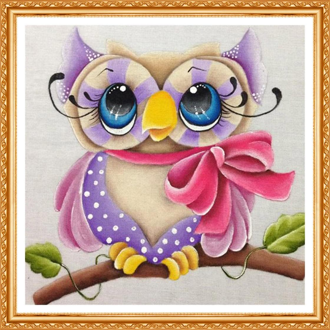 5d Diy Diamond Painting Full Round Diamond Embroidery Animals Owl Diamond Round Daimond Painting 20X30CM