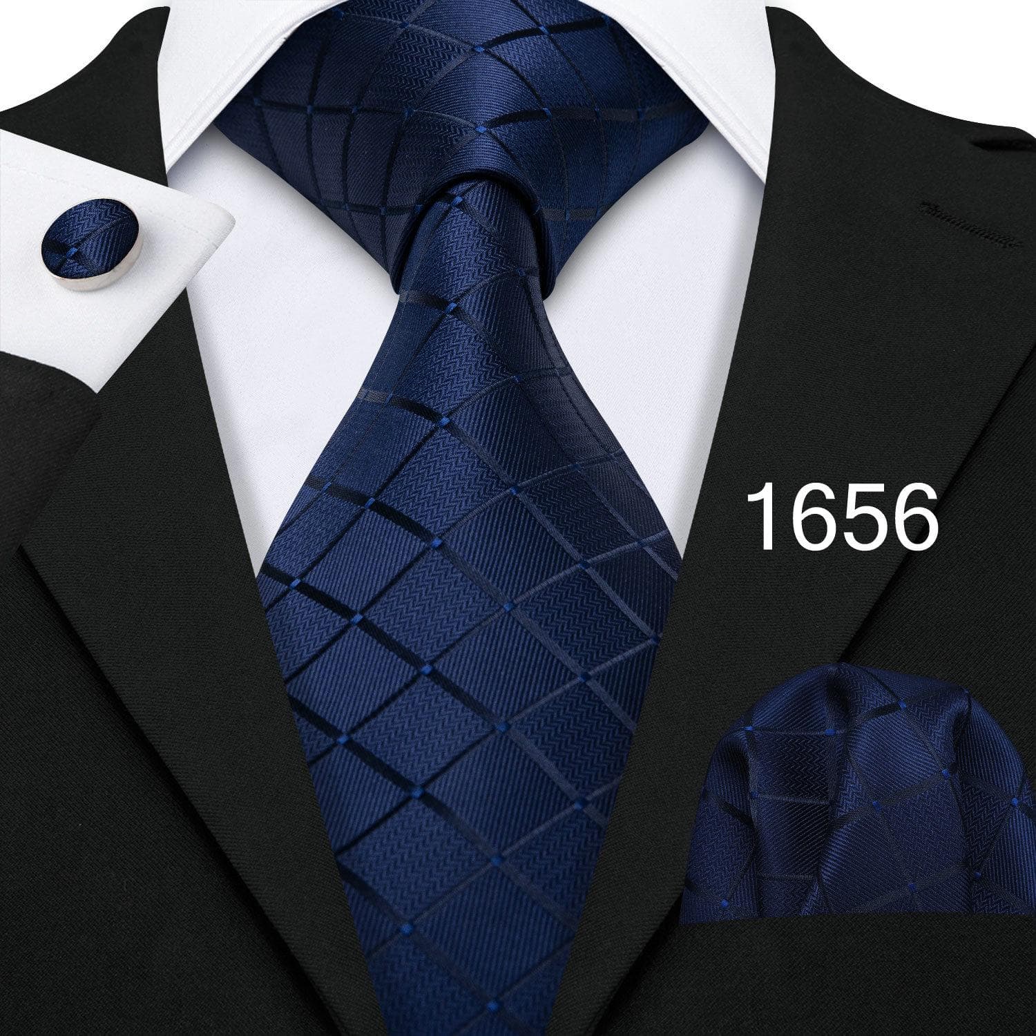 Luxury Mens Necktie Set Business Tie Silk Hanky Cufflinks Set N-1656