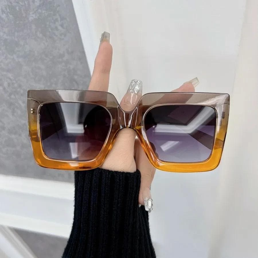 Geometric Square Designer Sunglasses Women Men Big Frame Lovely Sun Glasses Fashion Brand Oculos De Sol Other