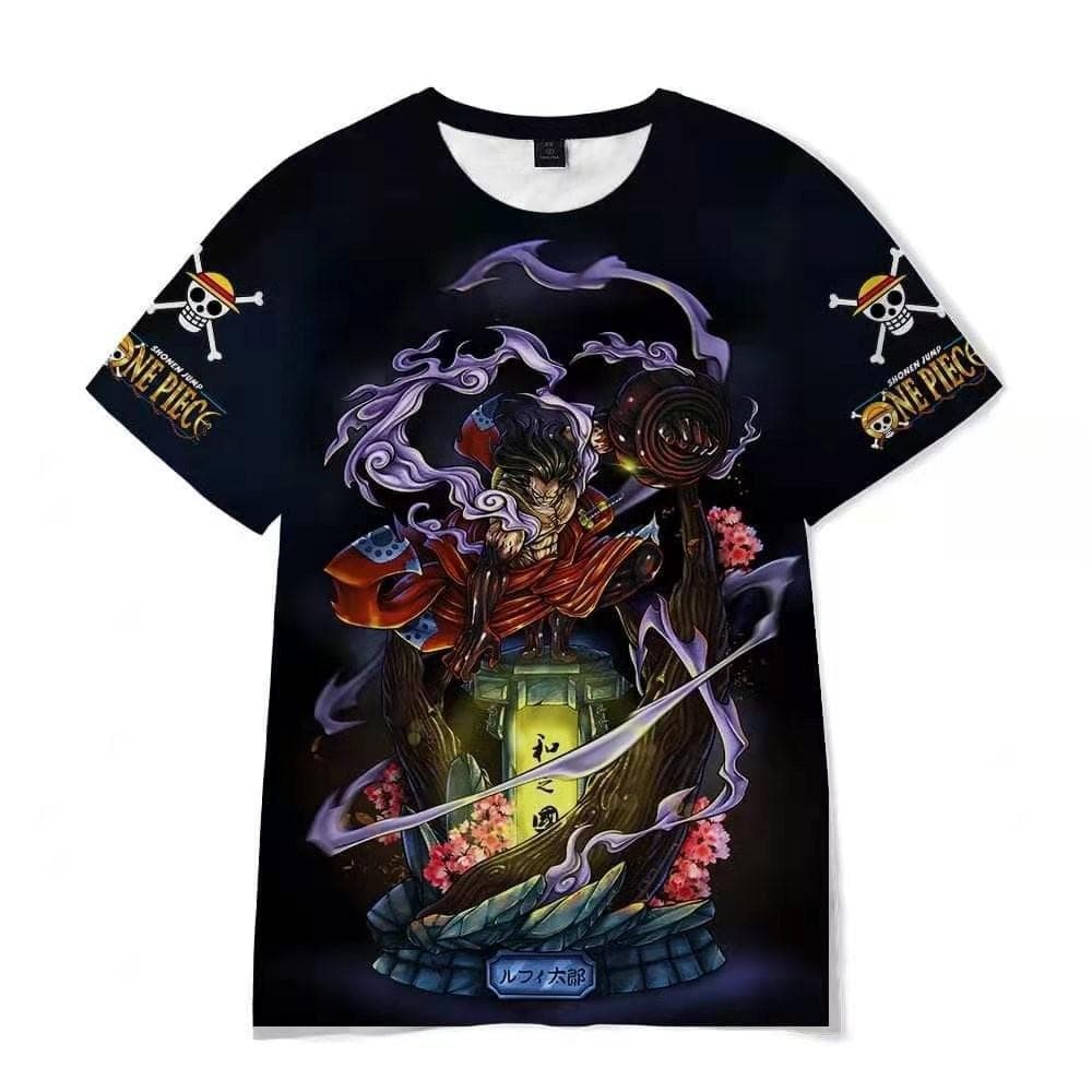 New One Piece Series Men's and Women's Summer Casual T-shirt 3D Digital Printed Short Sleeved T-shirt M