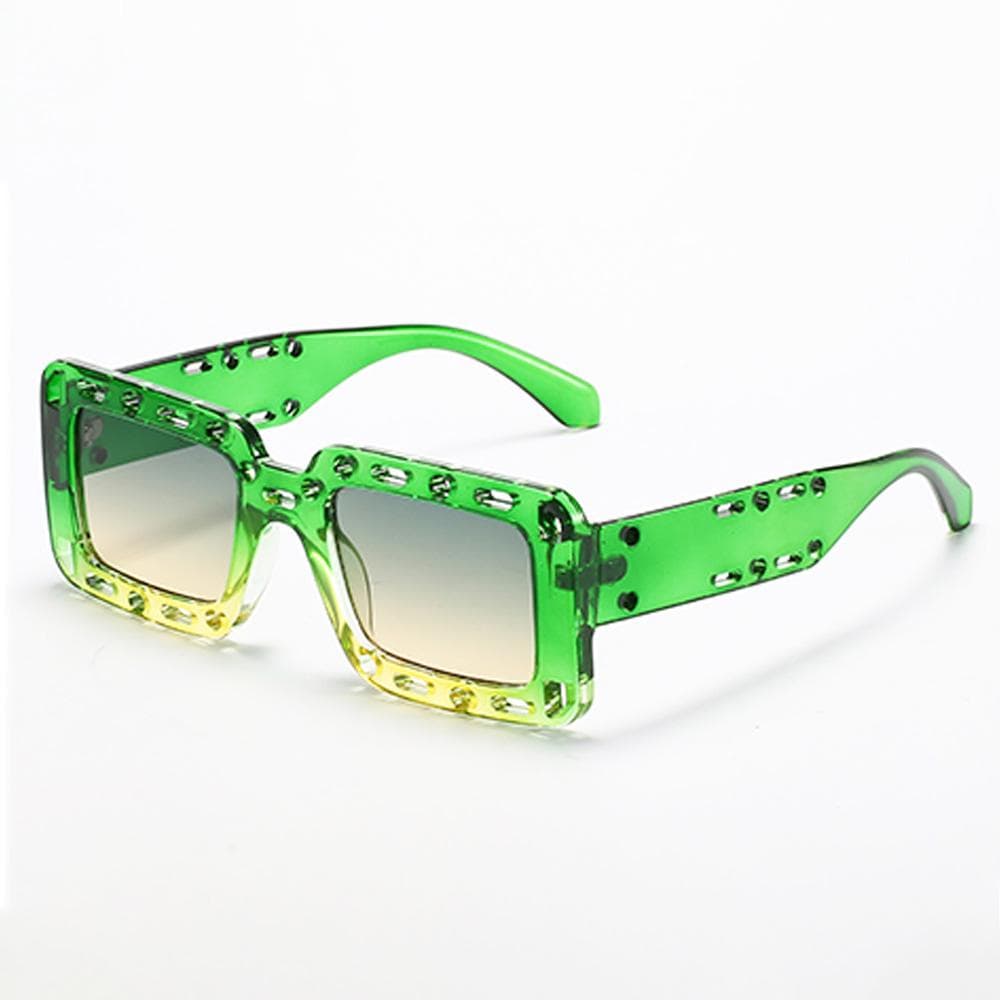 Hip Hop Square Sunglasses for Men and Women Fashion Loophole Style Shades Eyewear Trendy Square Glasses