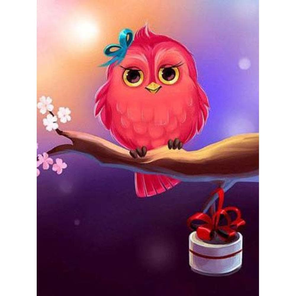Cartoon Owl Diamond Painting Full Round Mosaic Kit Picture Large DIY Nighthawk Rhinestone Paint 20X30CM