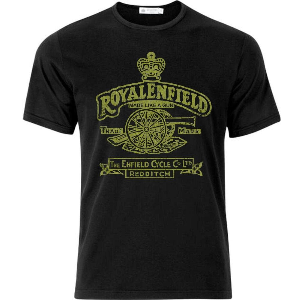 Royal Enfield Vintage Style Motorcycle Black Unisex T-Shirt L