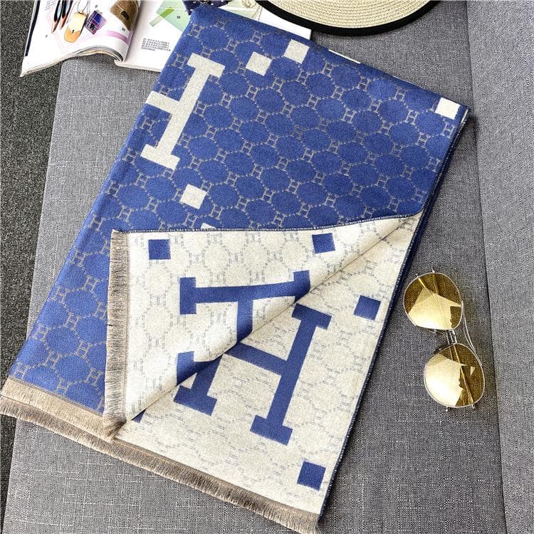 Women's Blue Imitation Cashmere Scarf for Autumn/Winter 180x65cm blue