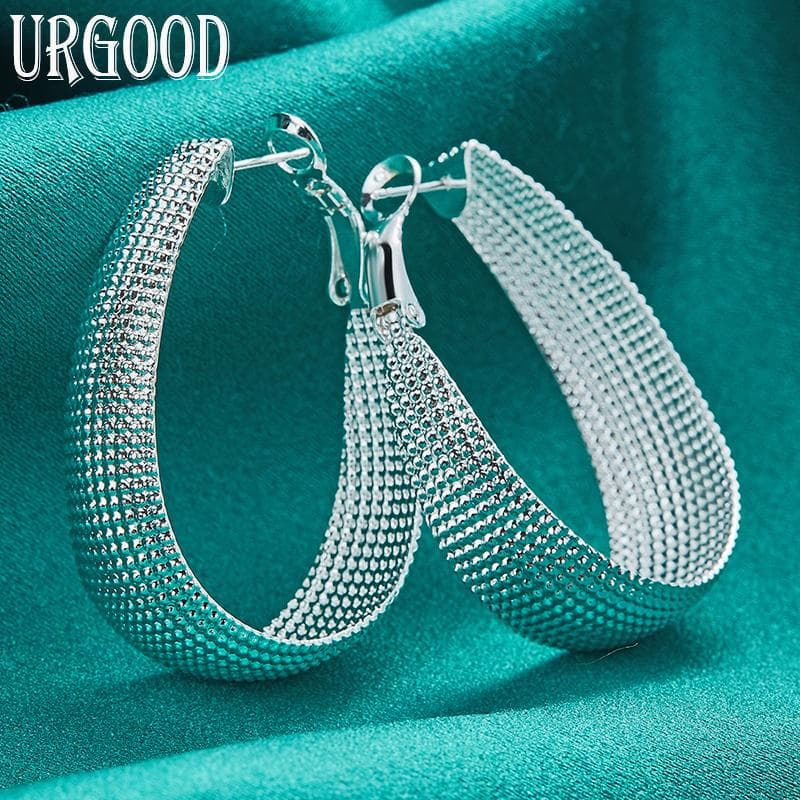 925 Sterling Silver Weave Earrings Fashion Jewelry