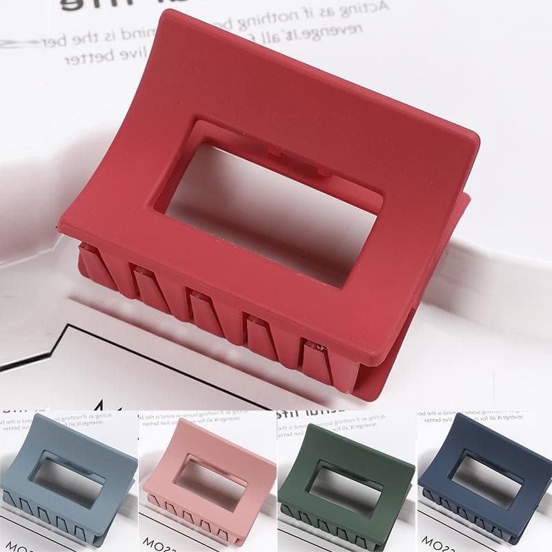 Korean version of the new hair accessories women's matte texture grab clip hollow square hair 0 black