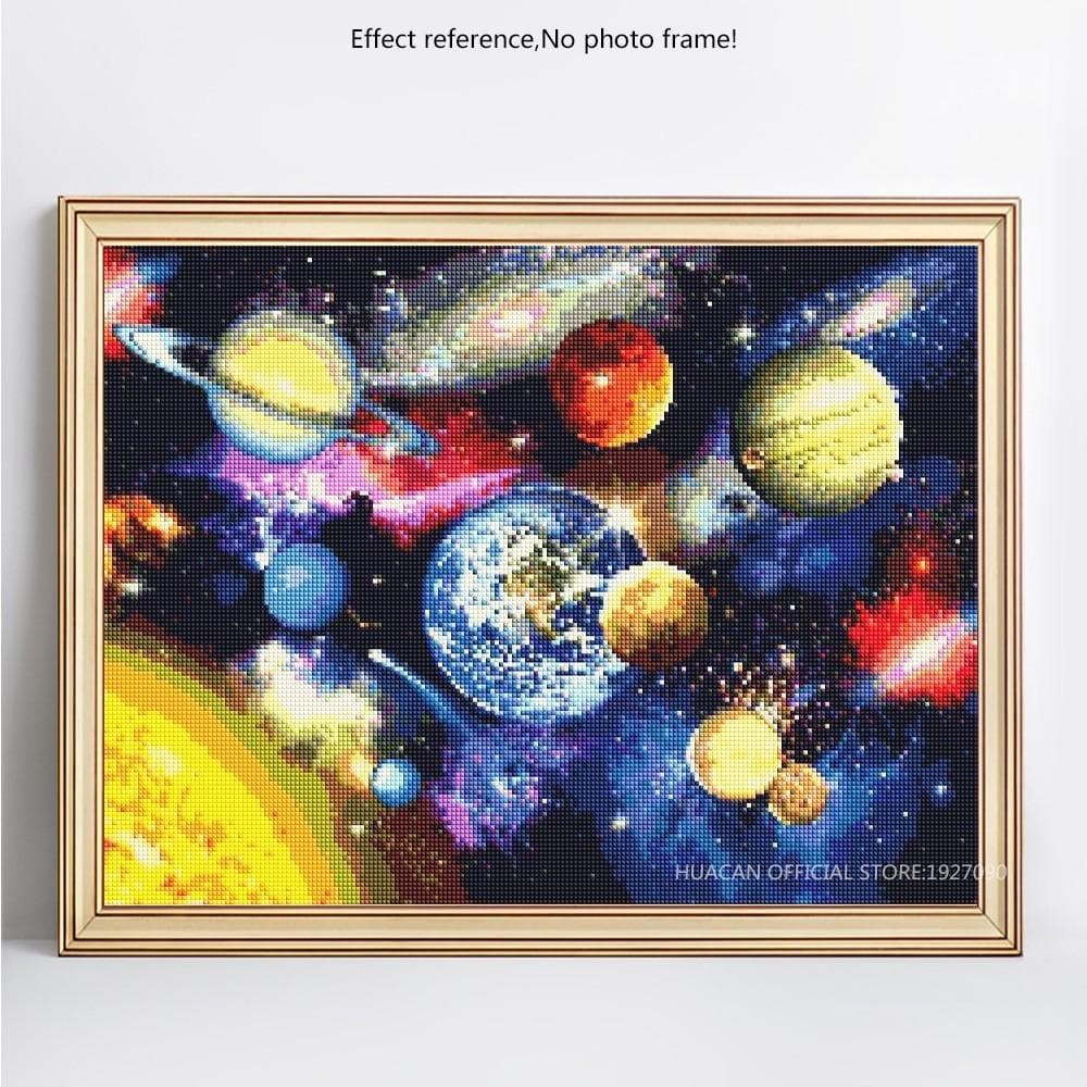 5D DIY Diamond Mosaic Full Round Drill Scenic Planet Diamond Painting Embroidery 20X30
