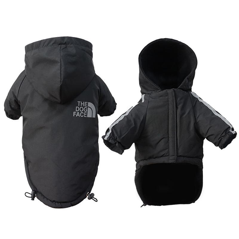 Waterproof Dogs Clothes Reflective Pet Coat For Small Medium Dogs Winter Warm Fleece Dog Jackets Puppy Raincoat Chihuahua Outfit S black