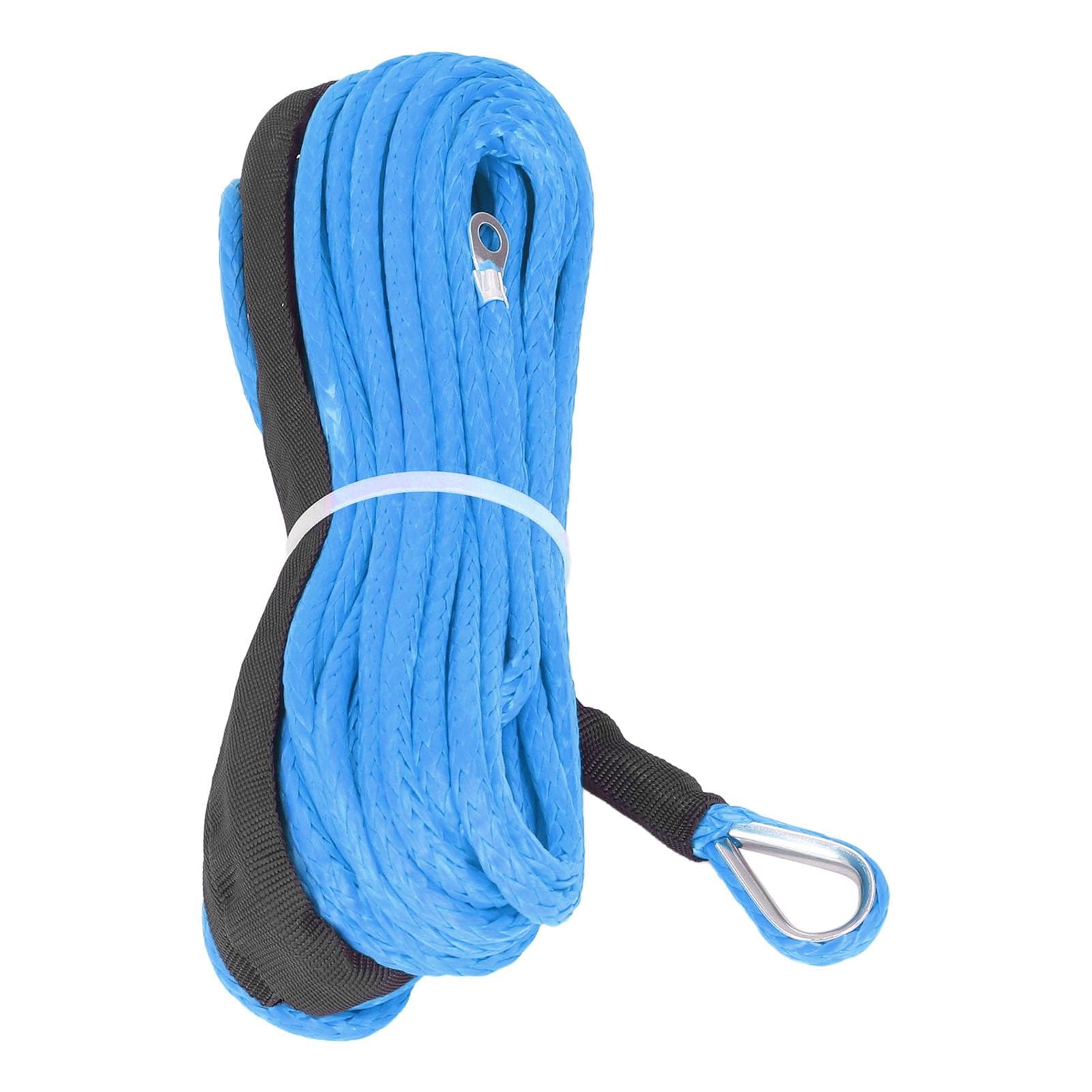 Winch Cable 4.8mmx15m Synthetic Fiber 5500lbs Breaking Strength Waterproof for ATV UTV TrailerBlue blue