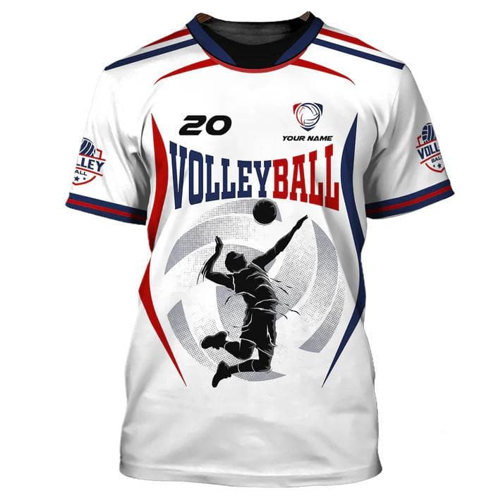 volleyball uniform personalized customization name unisex 3D print men's T-shirt fashion shirt athlete quick drying clothes XL