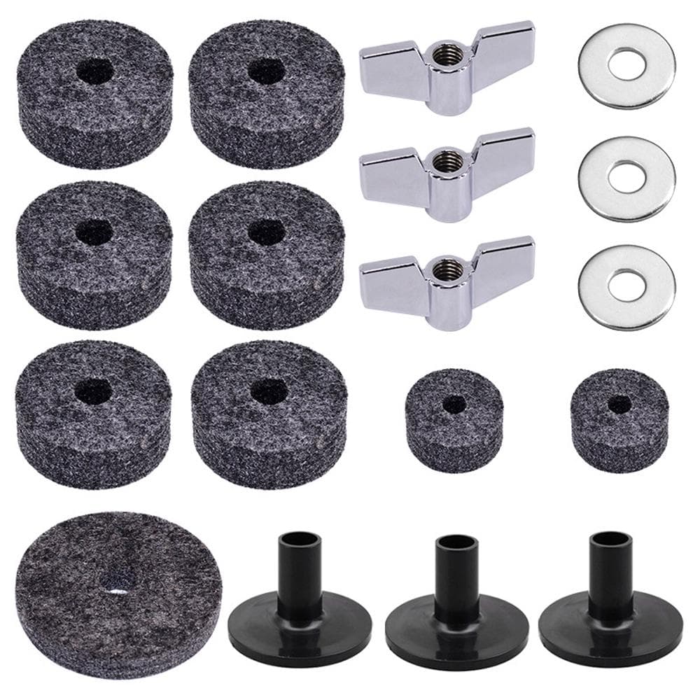 18pcs Drum Accessories Set Black Drums Replacement Felt Set Musical Instrument Accessories multicolour
