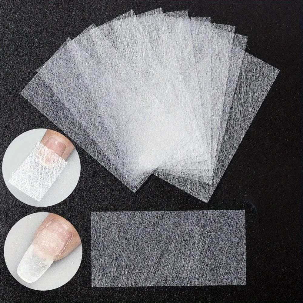10Pcs/set Silk Fiberglass For Nail Extension Form Non-Woven Silks UV Gel Building Fiber French Acrylic DIY Manicure Accessories 10pcs