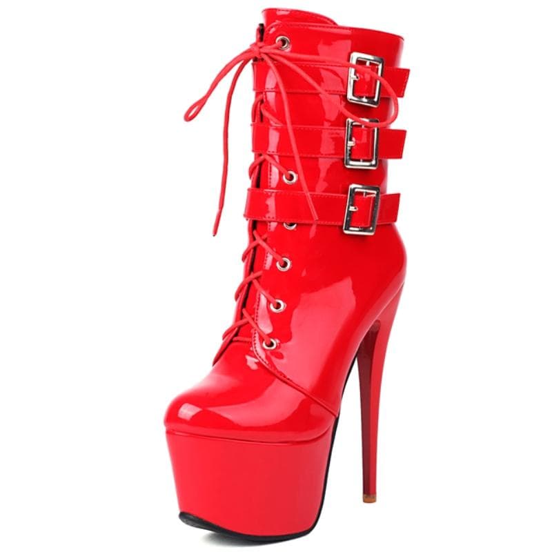 Sexy Platform Ankle Boots for Women Luxury Black Gold Silver Short Boot High Heel Party Dance Shoes Lady Big Size 45 2025 Winter 39 red