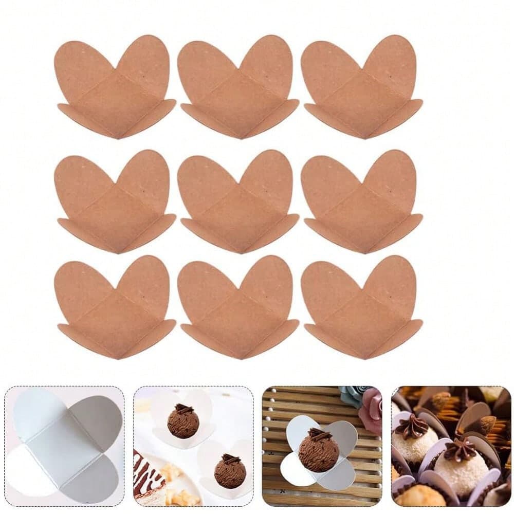 50PCS Chocolate Paper Truffle Wrappers Chocolate Cups Liners Candy Cups Dessert Cups For Muffins, Cupcakes Or Mini Snacks Brown multicolour