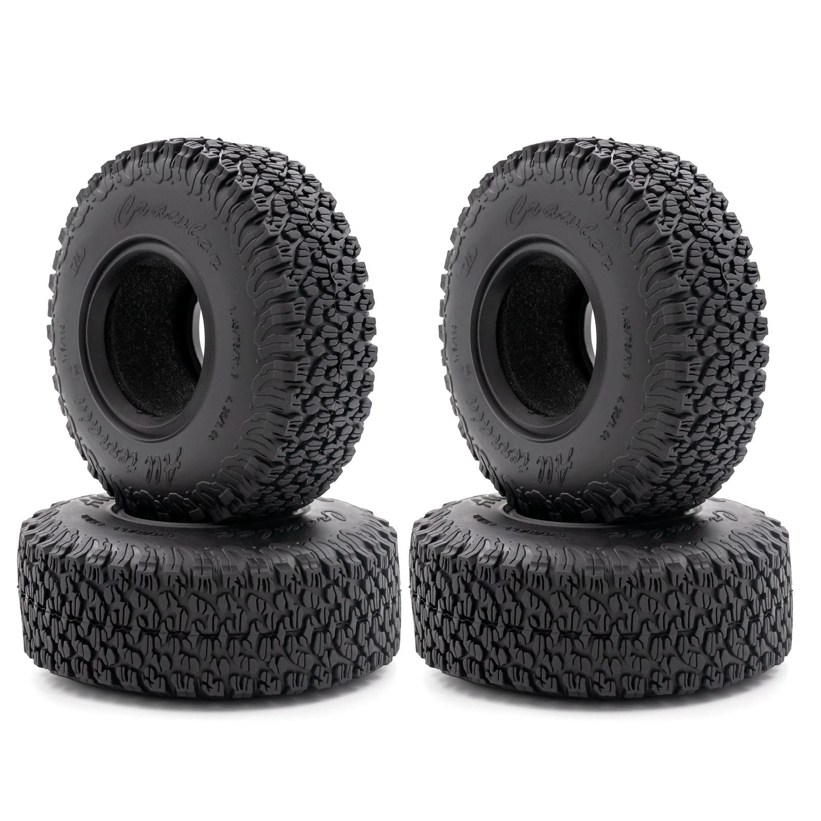Remote Control Crawler Rubber Car Tires 1.9inch 110*45mm 4pcs Replacement for Trax4 Axial Scx10 black