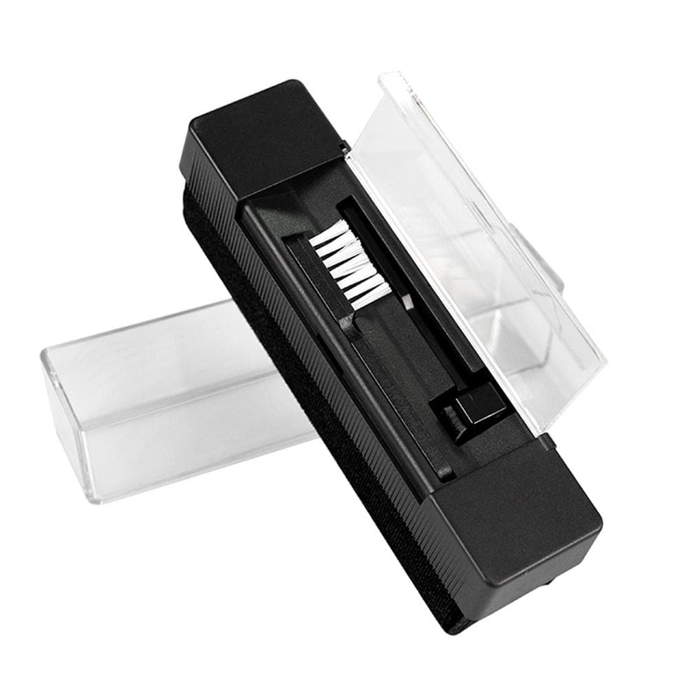 3in1 Vinyl Record Player Cleaning Kit with Velvet Brush Carbon Fiber Stylus Brush Universal black