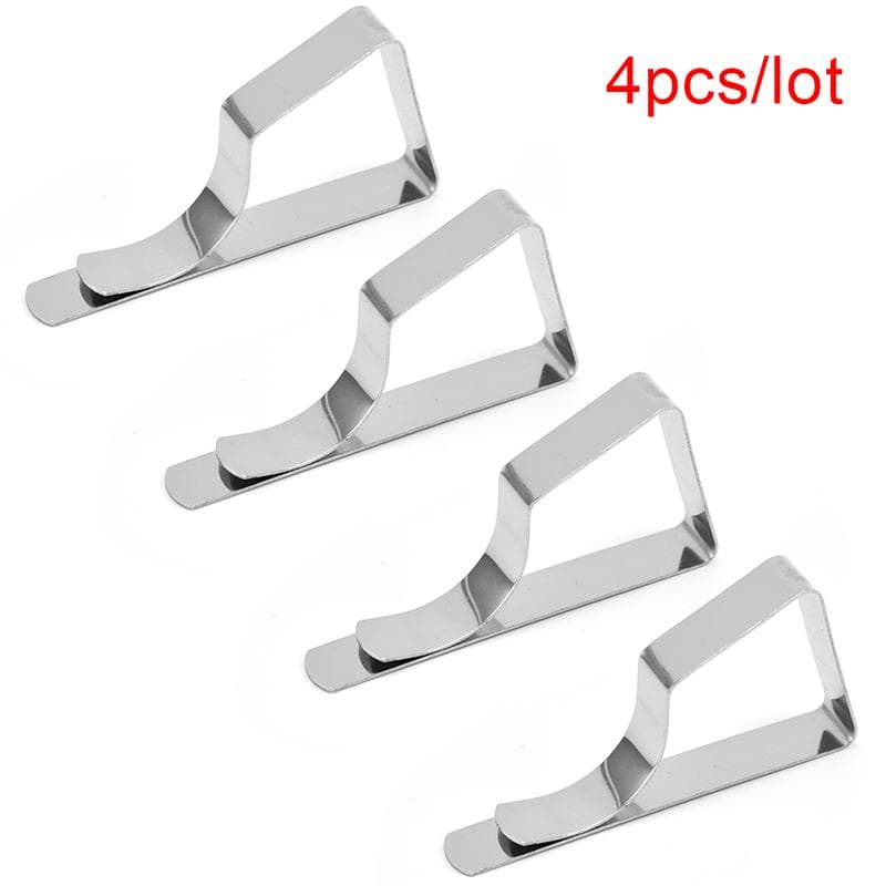 4Pcs/8Pcs Stainless Steel Tablecloth Clip Stainless Steel Trapezoidal Tablecloth Clip 4Pcs