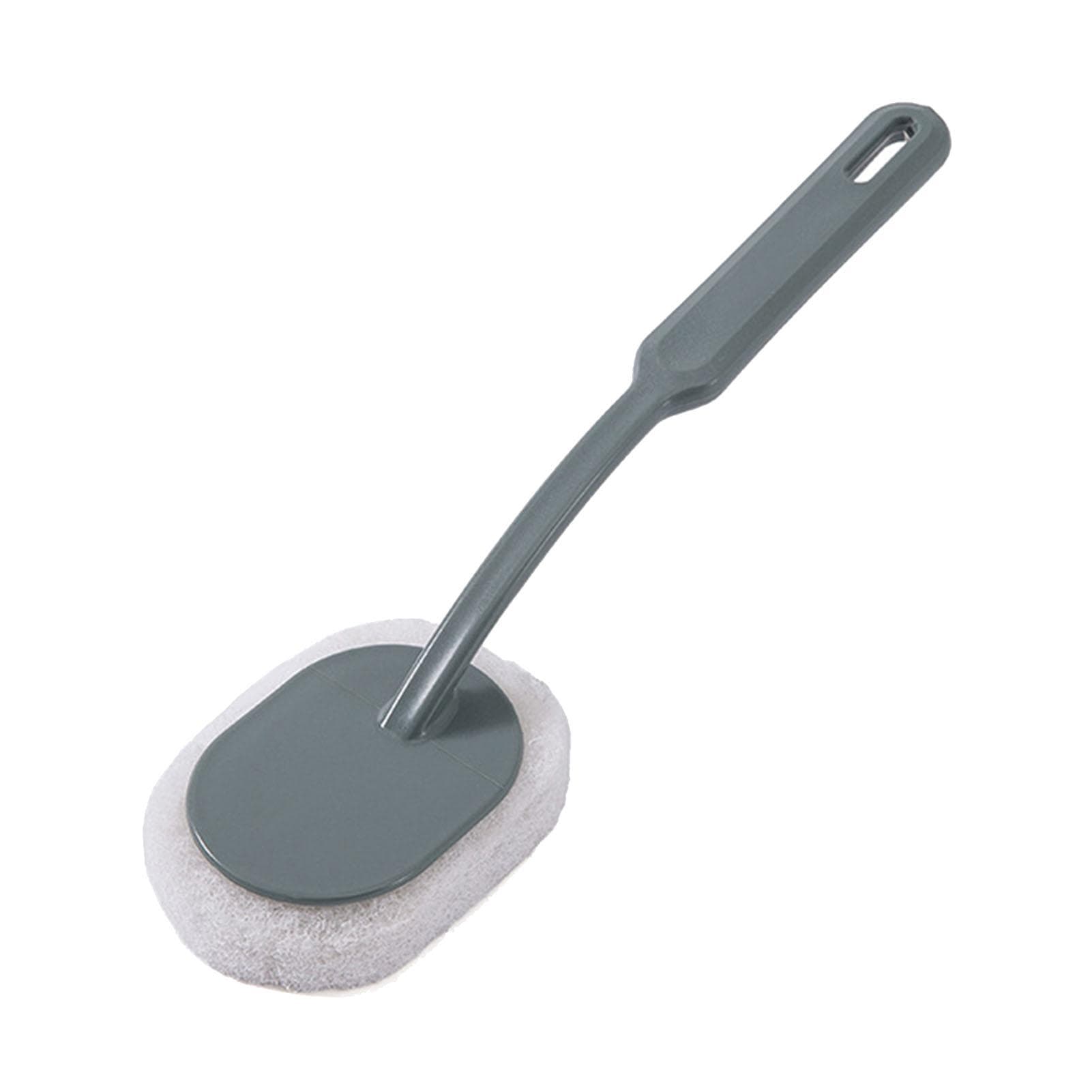 Scrub Brush Sponge Head Long Handle Cleaning Brush for Cleaning Bathroom Wall Bathtub Floor Gray