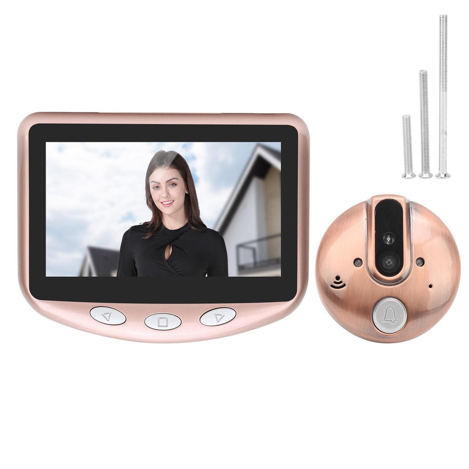 4.3in 720P Video Doorbell Peephole Camera 120 Degree Wide Angle Infrared Night Vision for Home