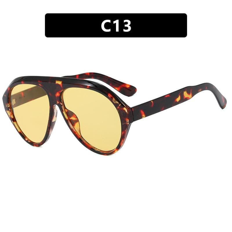 Oversized Yellow Pilot Sunglasses Women Vintage Big Sun Glasses Female Fashion UV400 Eyewear Other