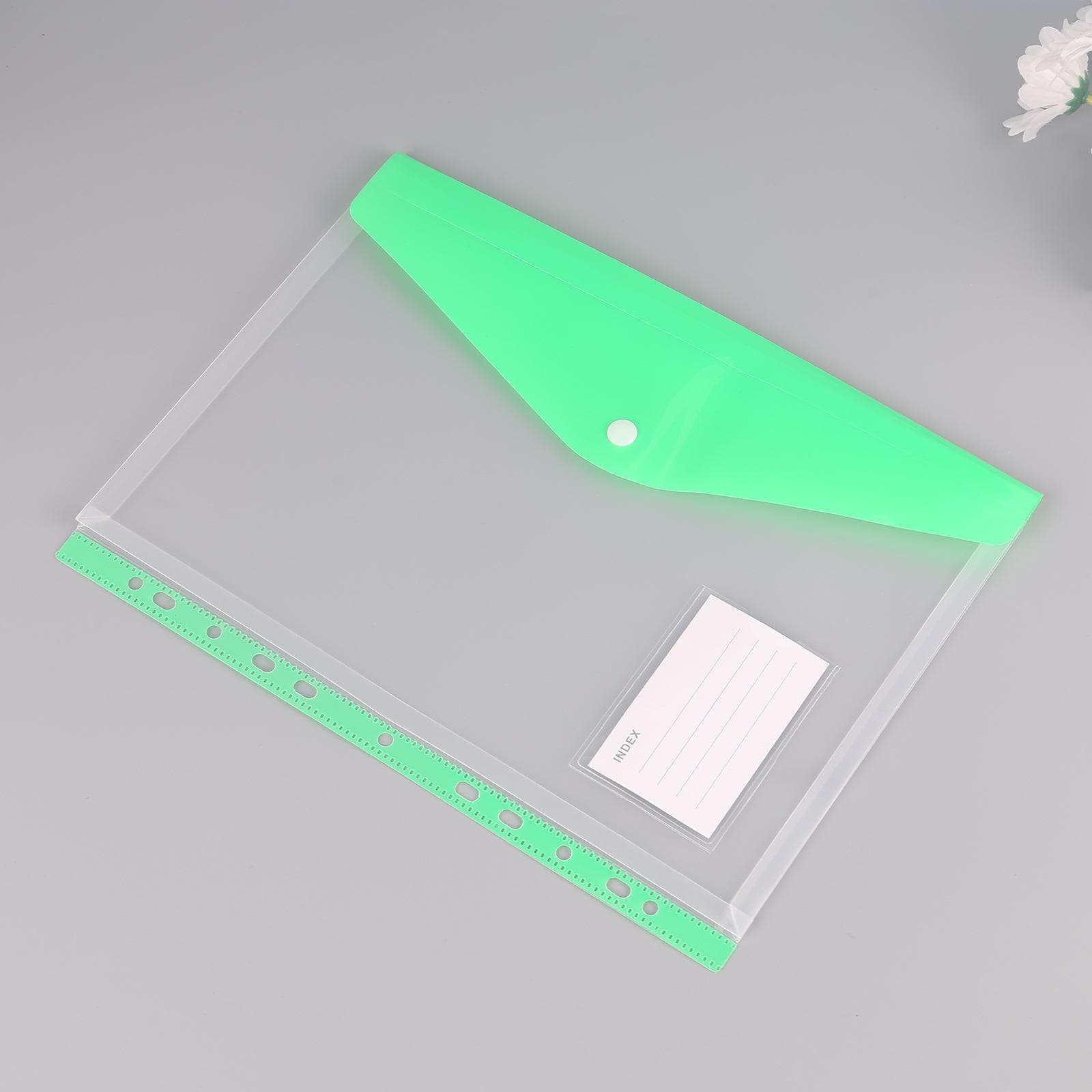 Horizontal File Bag, File Folder Expansion Bag Is File Bag Button File Bag green
