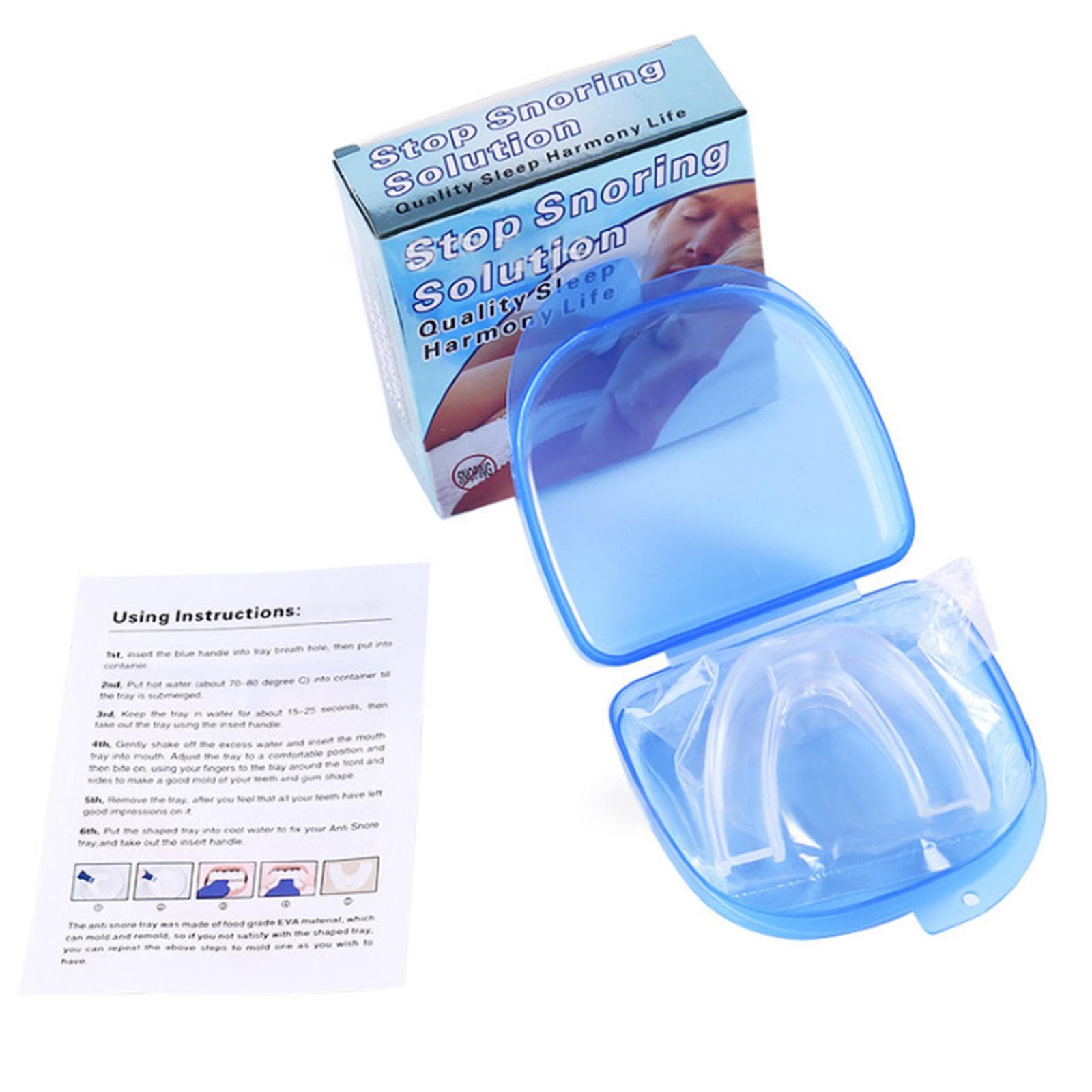 Moldable Teeth Guard with Storage Case Anti-snoring Device Nighttime Teeth Grinding Mouthguard multicolour
