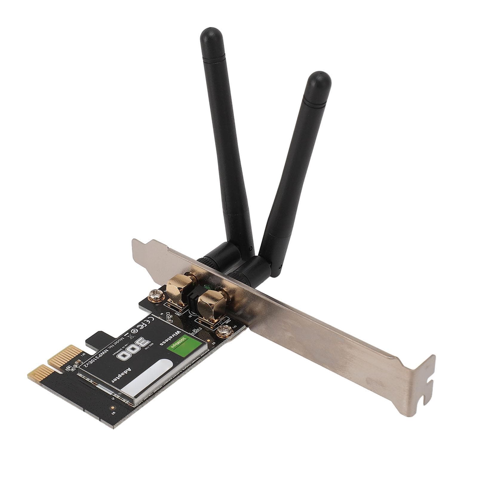 Wireless PCIE WiFi Adapter 300Mbps 2.4GHz High Performance Computer Network Card with 2 Antenna for