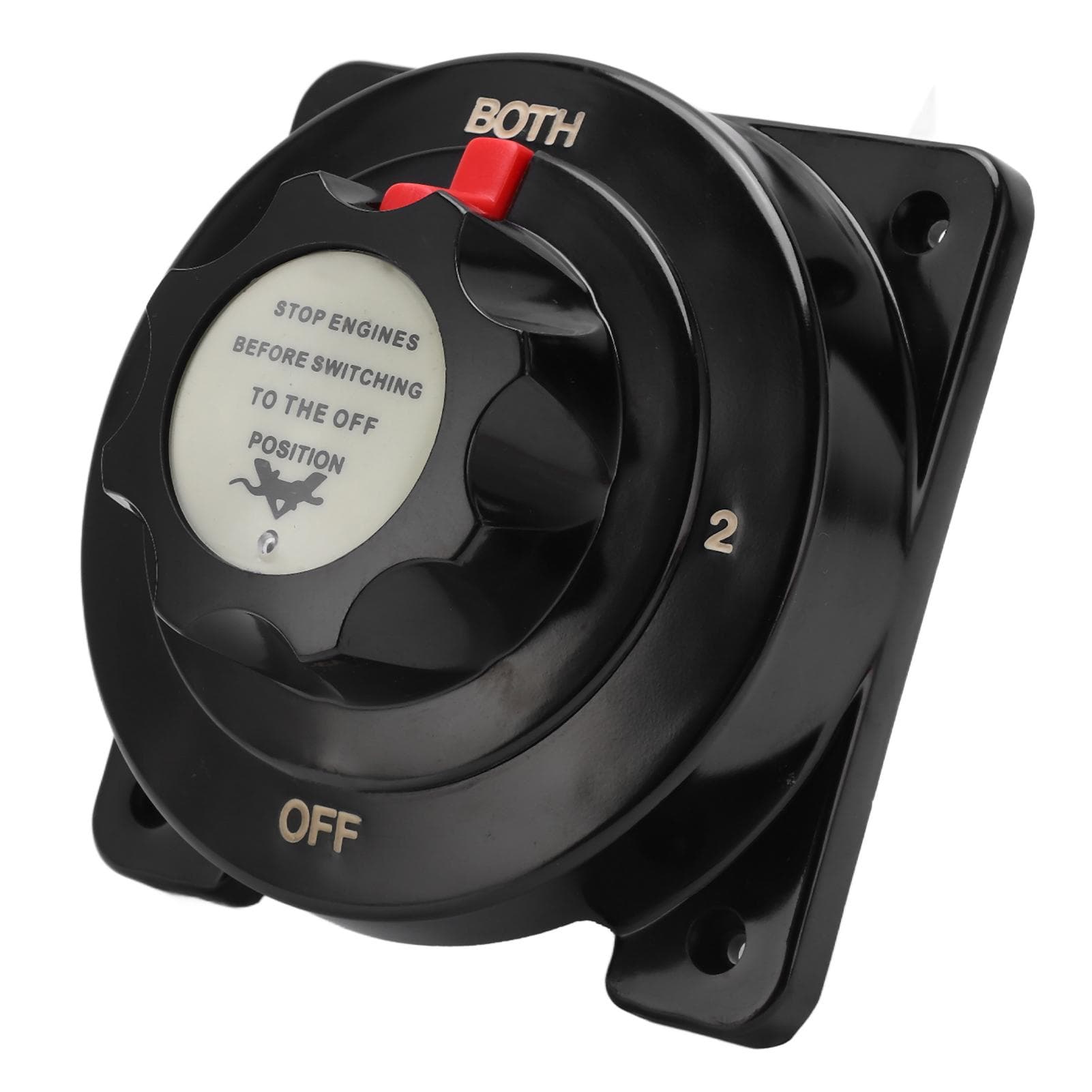 Black 4 Position Heavy Duty Battery Switch 250A Battery Selector Switch DC6?32V for RV Yacht