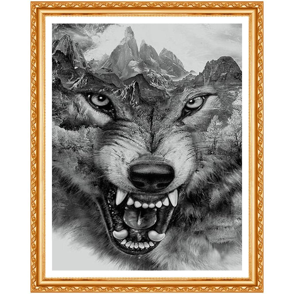 Diamond Painting Cross Stitch Full Diamond Embroidery Wolves Pattern Rhinestone Pasted Needlework 20X30CM