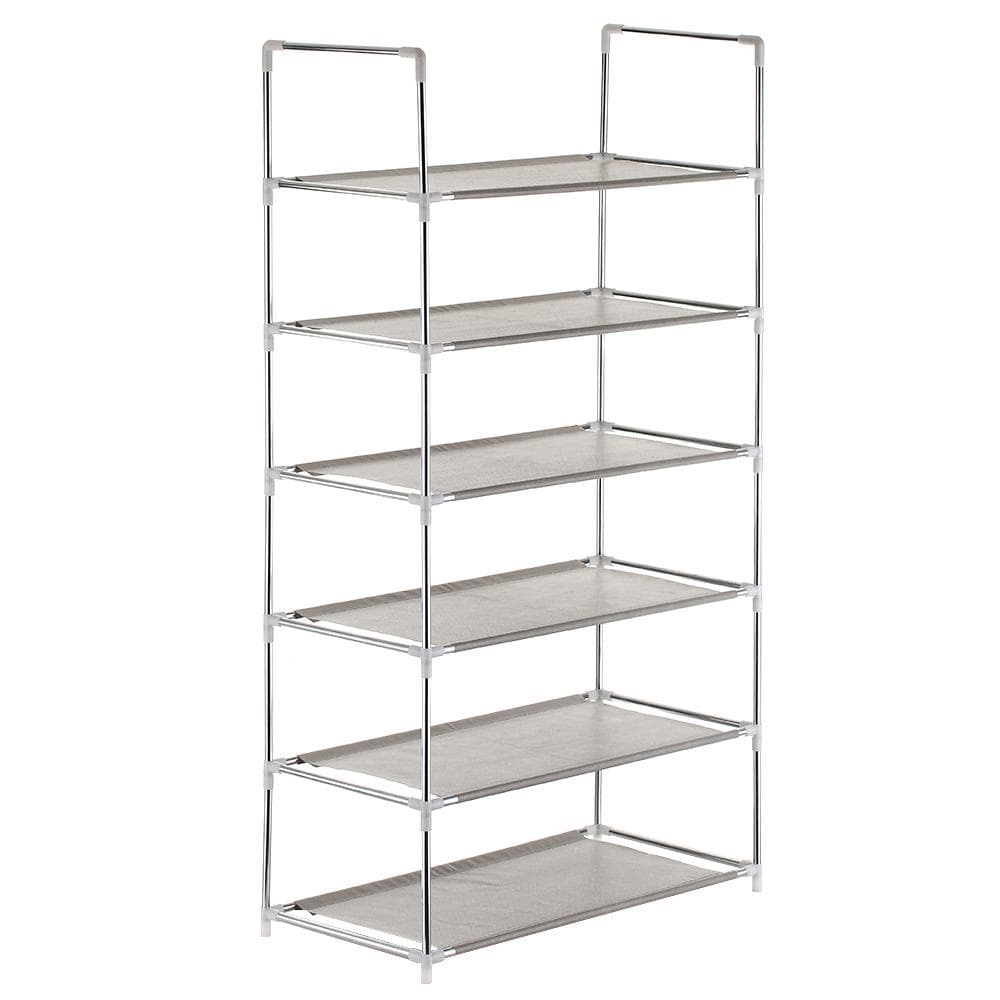 6-Tier Shoe Rack Shoe Tower Shelf Storage Organizer Cabinet Stackable Shelves Holds 18 Pairs of 6-Tier grey