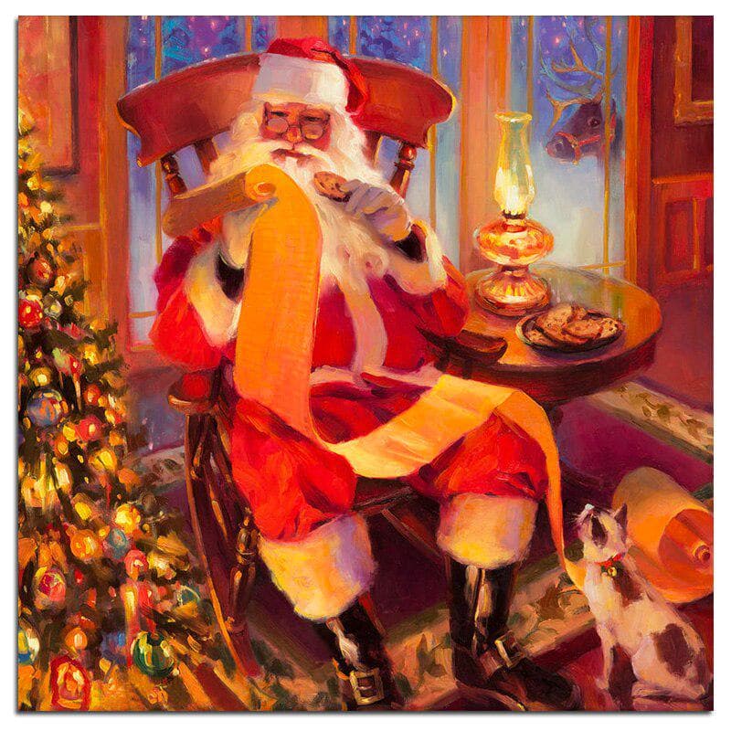 Christmas List 5D DIY Diamond Painting Christmas Diamond Embroidery Cross Stitch 30x30CM