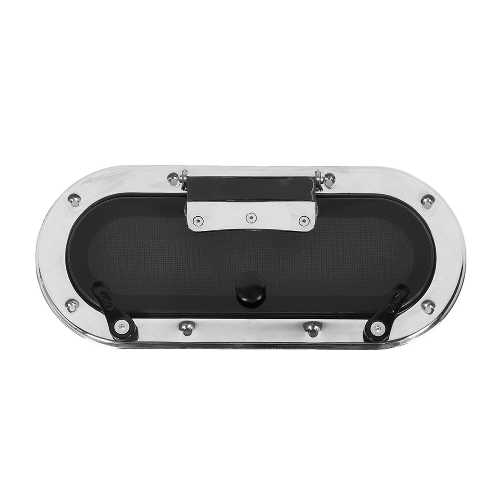 Boat Porthole Stainless Steel 13.58 X 5.91in Waterproof Smoke Grey Glass Inward Opening Portlight