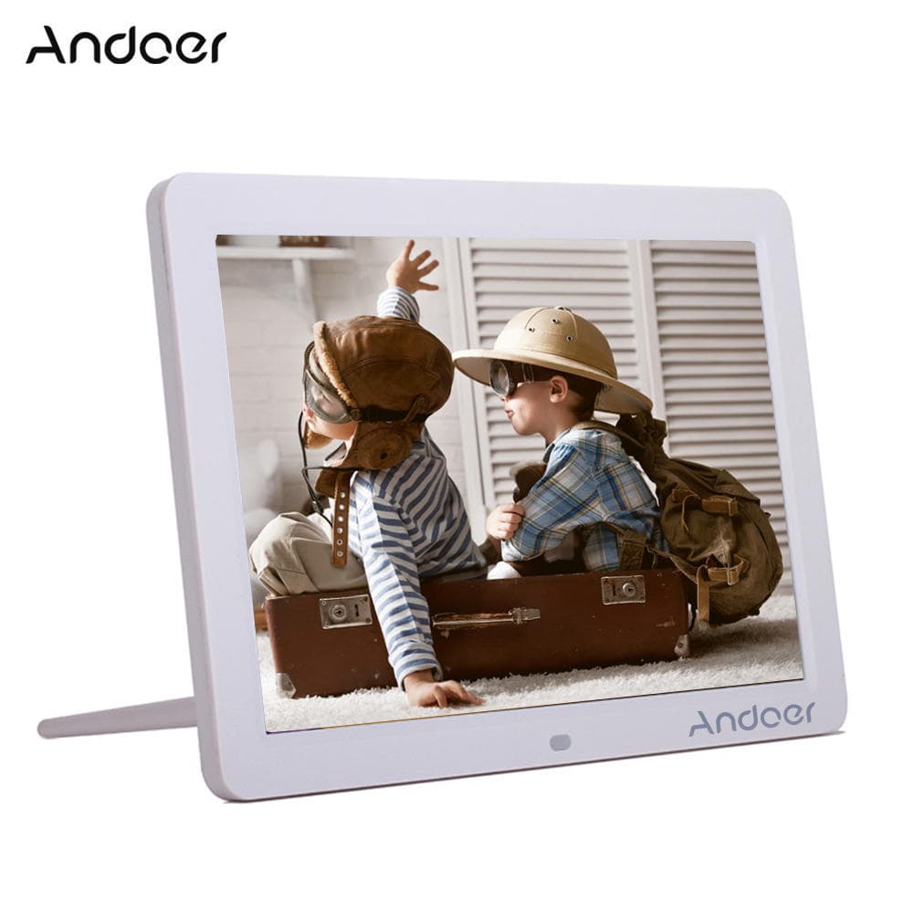 Andoer 12 Wide Screen HD LED Digital Picture Frame Digital Album High Resolution 1280*800 UK Plug white