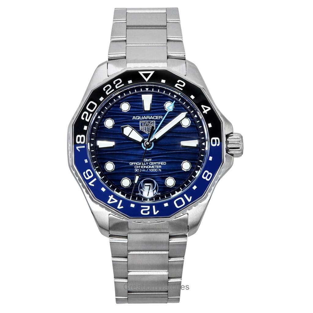 TAG Heuer Aquaracer Professional GMT Stainless Steel Blue Dial Automatic Diver's WBP5114.BA0013 300M Men's Watch blue