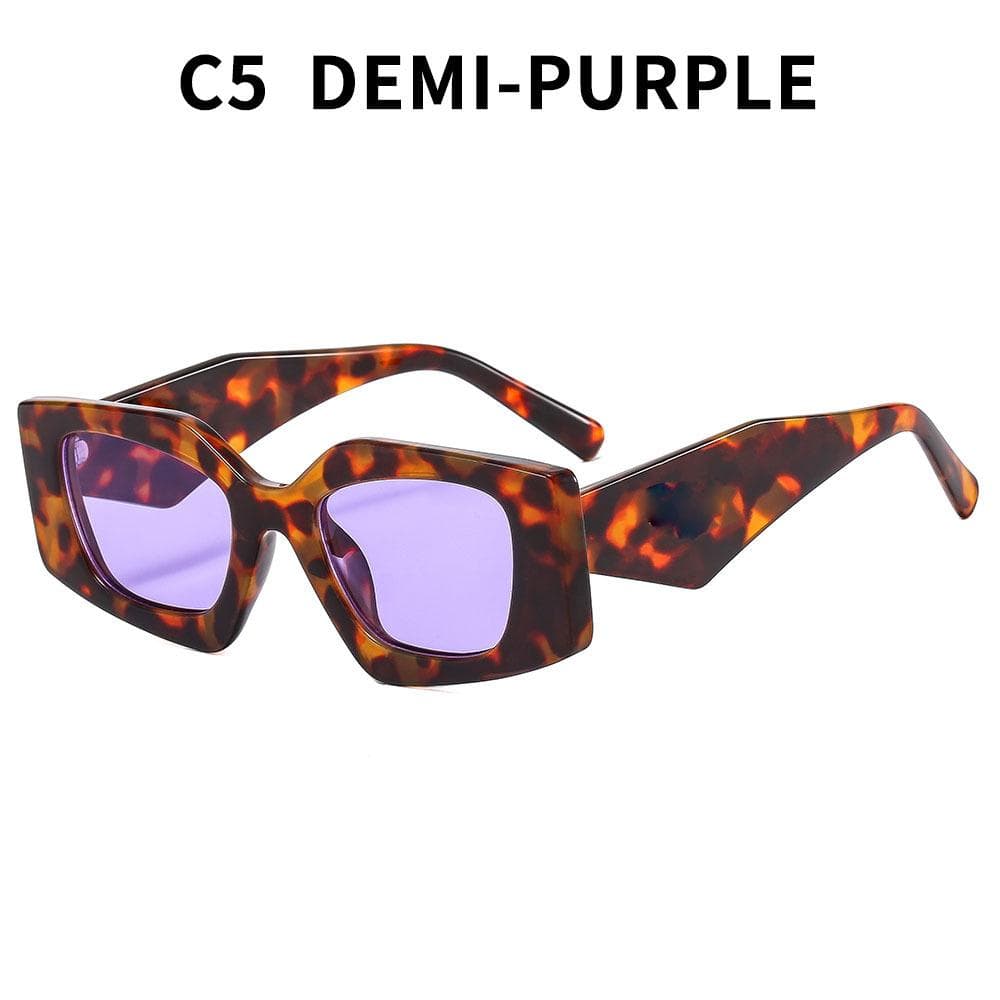 Modern Personality Irregular Square Narrow Sunglasses Fashion  Women Retro Luxury Brand Design Sun Glasses Oculos De Sol with logo