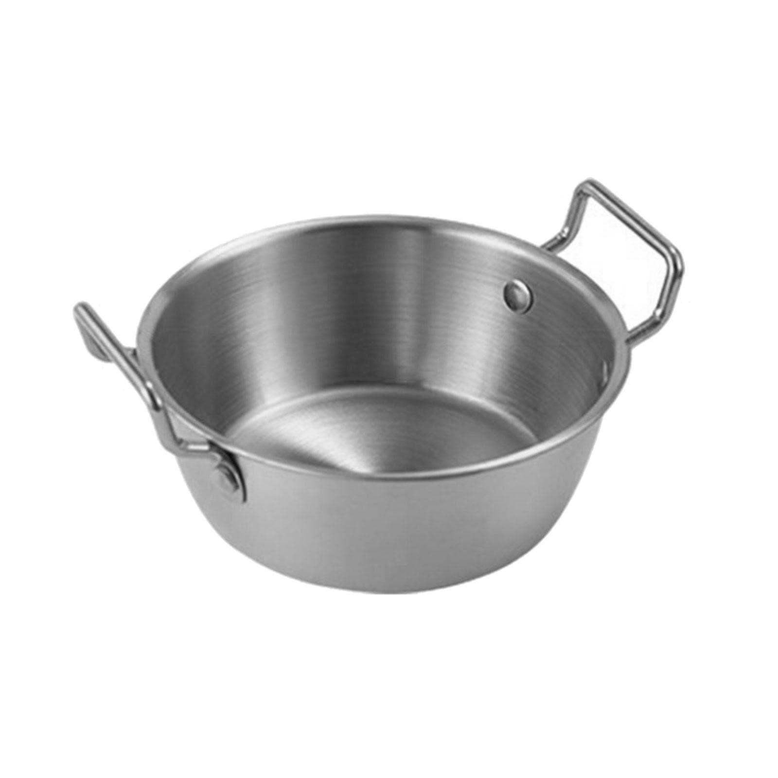 304 Stainless Steel Salad Bowl Food Container with Convenient Carry Handle Practical Soup and Dessert Serving Dish 13 silver