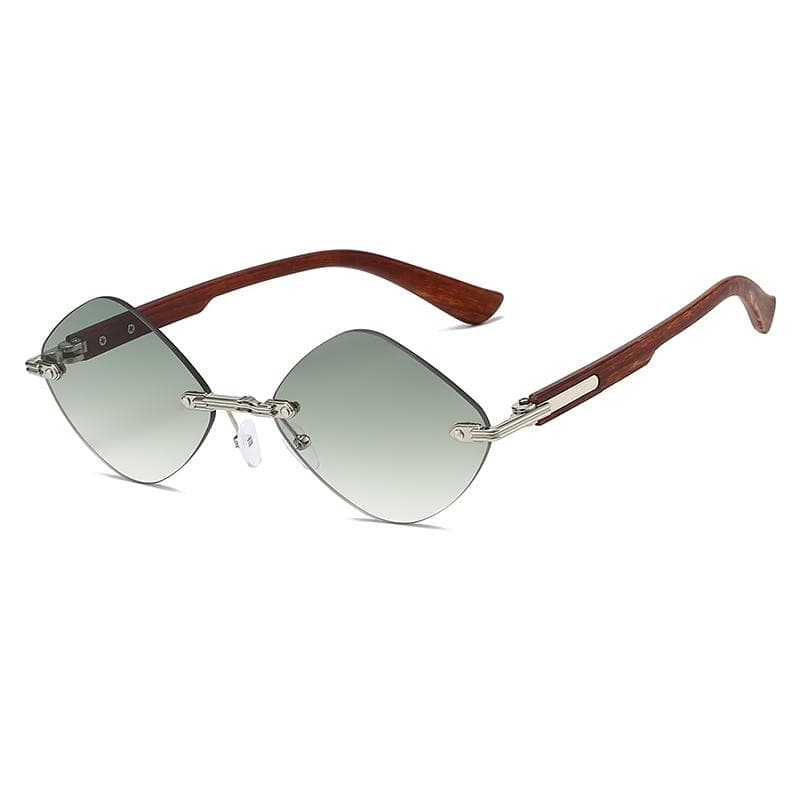 Fashion Rimless Sunglasses Women Luxury Vintage Brand Retro Trend Diamond Lady Shades Eyewear for Men