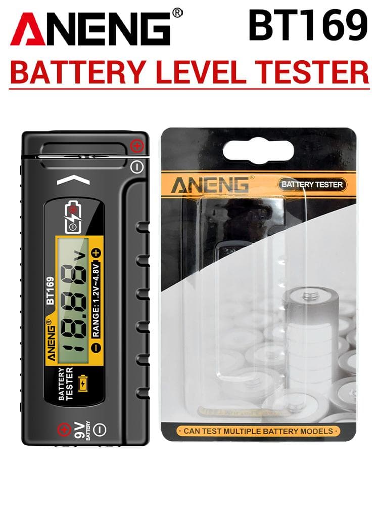 Battery Tester Battery Detector Battery Level Tester Easy Push and Pull Battery Detection with type 1 black