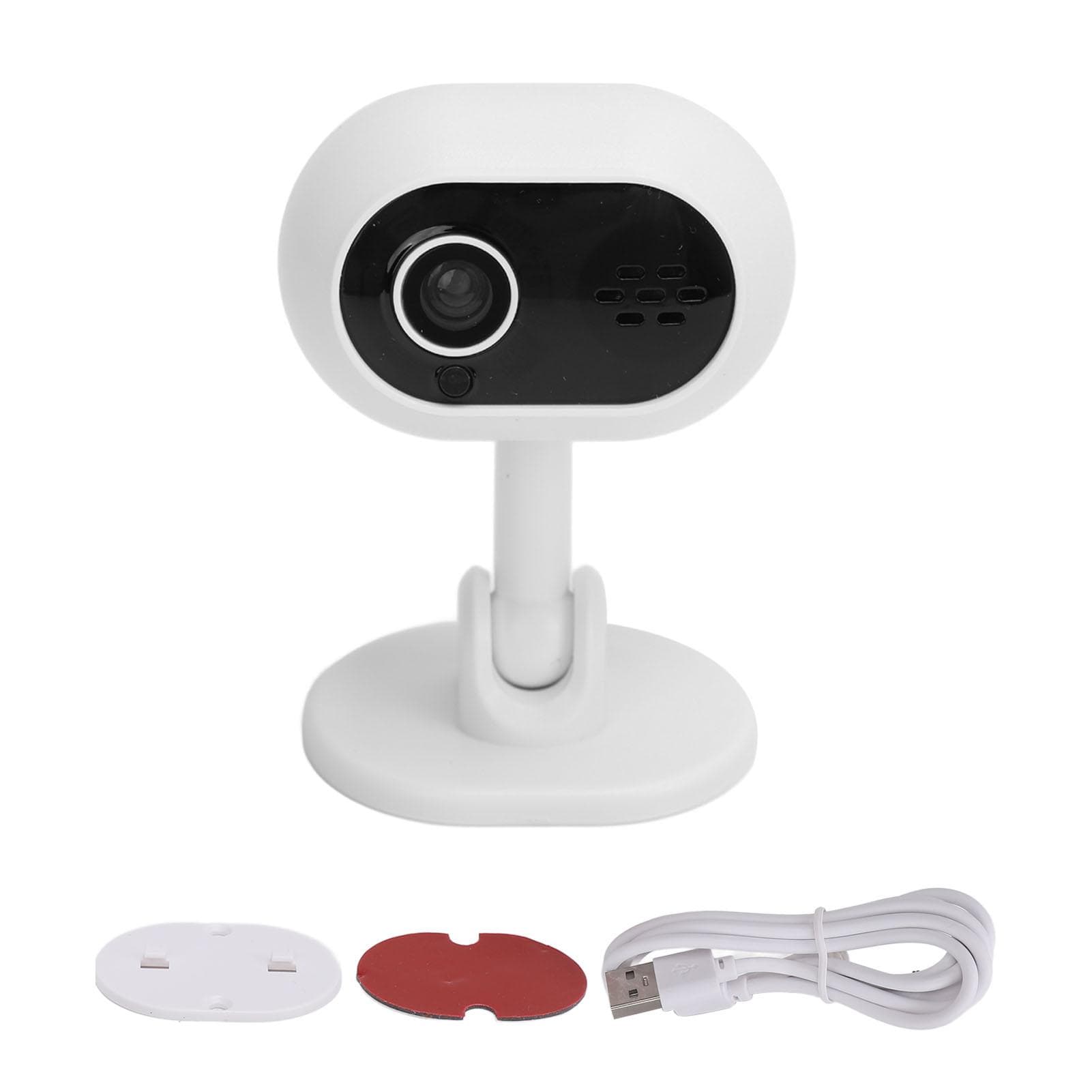 Wireless Indoor Monitor Camera 1080P WiFi Baby Monitor for Home Security with Night Vision Two Way white
