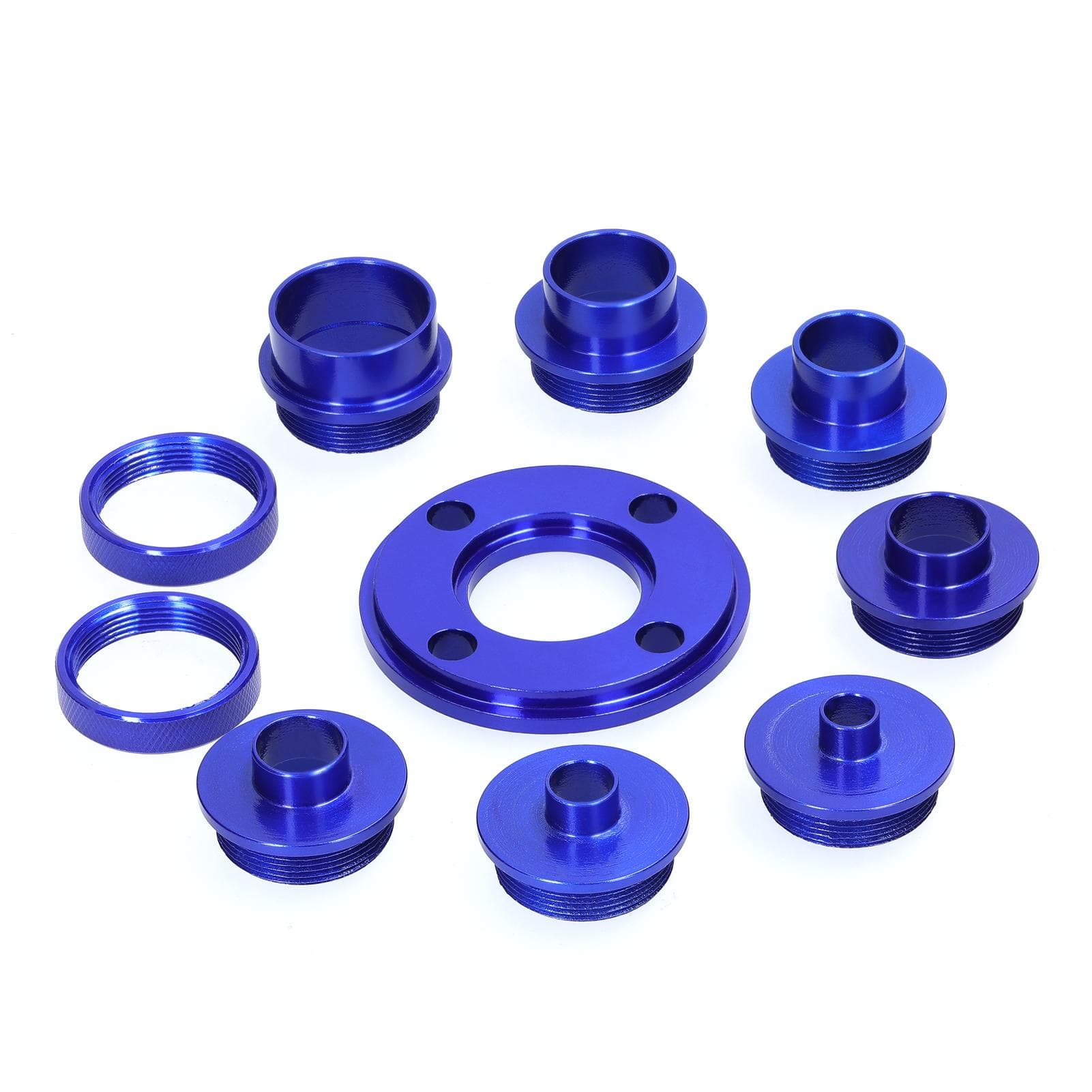 10 Pieces Router Template Guide Bushing Aluminum Alloy Engraving Machine Axle Sleeve for Woodworking blue