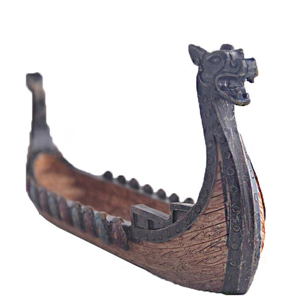 Resin Viking Ships Incense Stick Holder Retro Ships Ornament Exquisite Beautiful Home Decoration