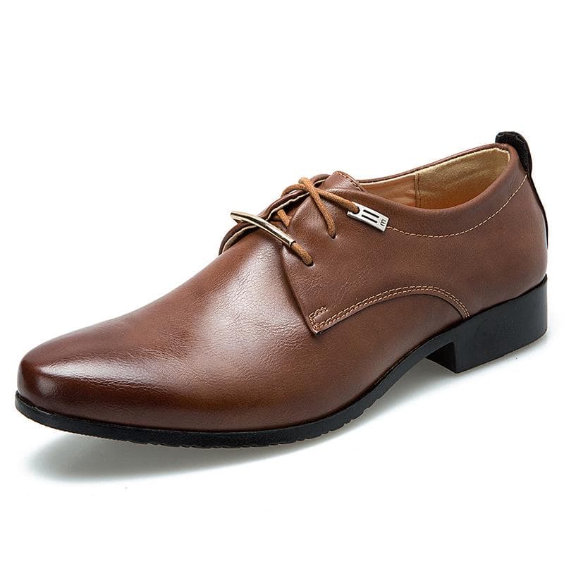 New Business Formal Wear Men's British Leather Shoes Lace-up Casual Shoes Trendy Shoes Men 44 brown