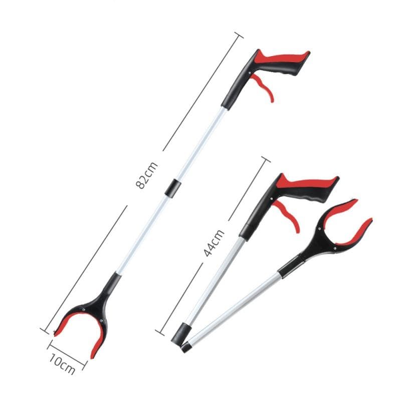 Foldable Gripper Extender Hand Tools Portable Garbage Grabber Pick Up Tools Household Cleaning Sanitation Tongs Sanitation Tools red
