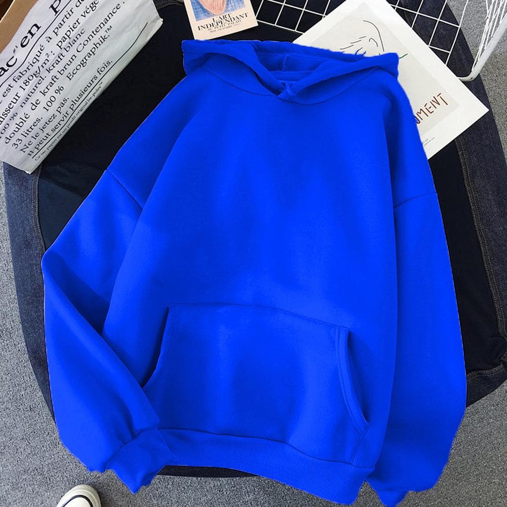 Women's Blank Solid Color Hoodie 2024 XL blue
