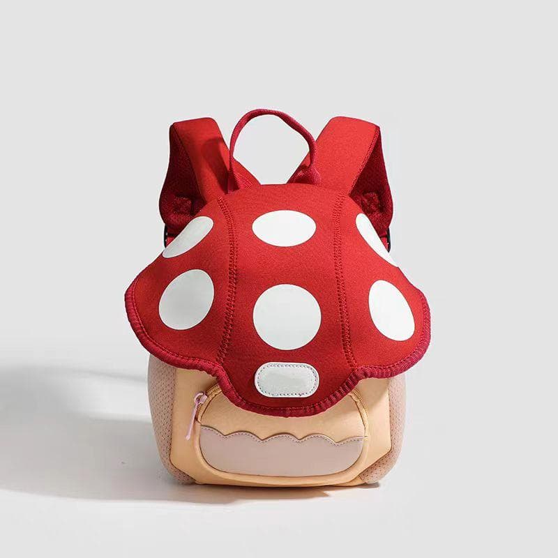 Cute and Niche Design Backpacks for Outings, Mushroom-shaped Backpacks, and Small Schoolbags for Boys, Girls and Children red
