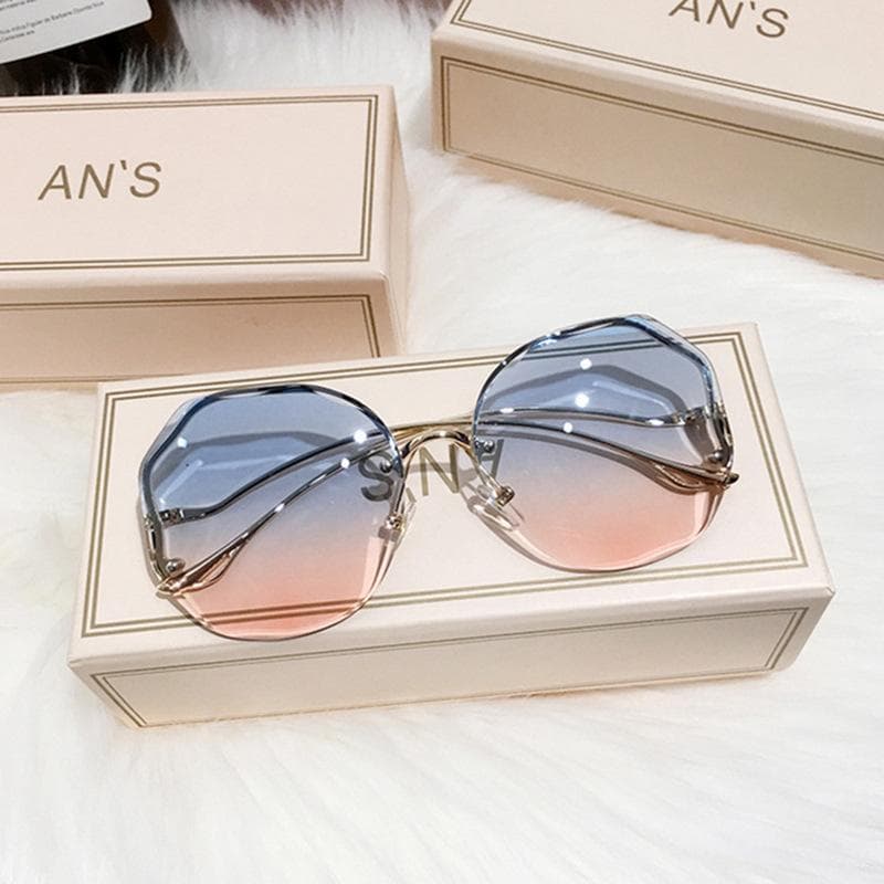 Exquisite Borderless Sunglasses Retro Gradient Unisex Mountaineering Cycling Glasses Summer Outdoor Sports