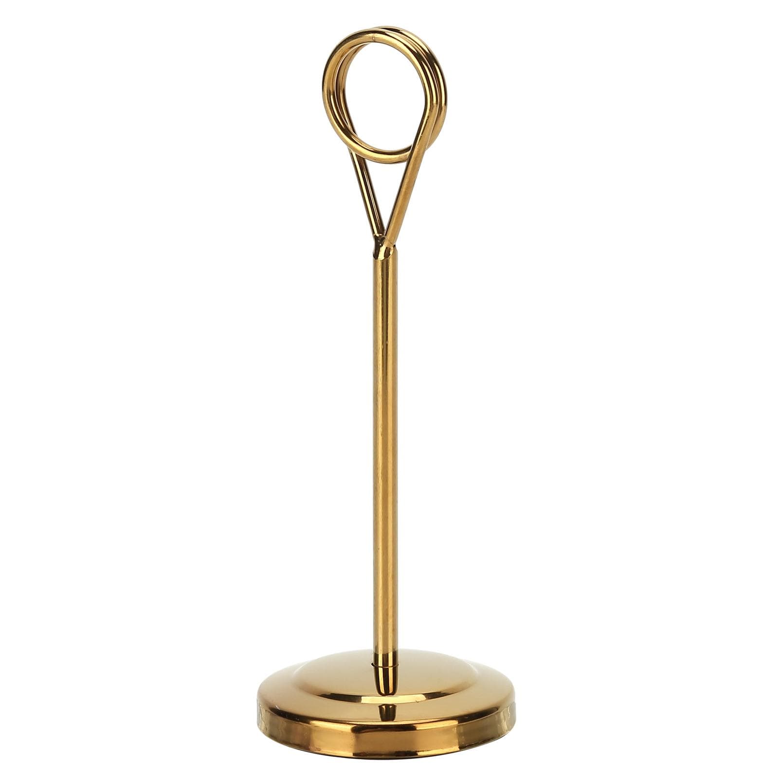 Table Number Holder Stainless Steel Durable Fade Resistant Lightweight Picture Clip for Hotel 6.1in gold
