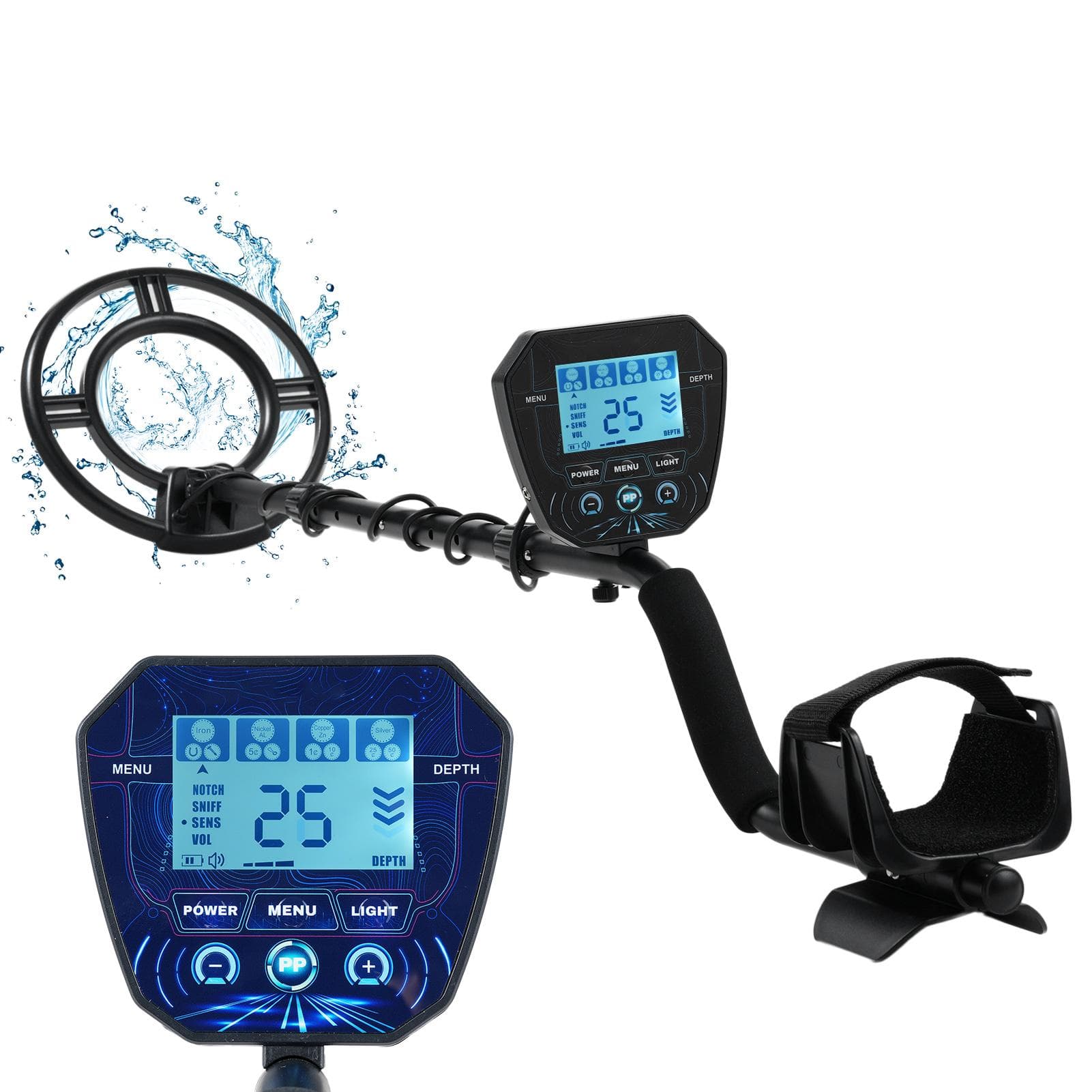 Metal Detector for Adults Professional Gold Detector for Treasure Hunt 3 Detection Modes All Detector only blue
