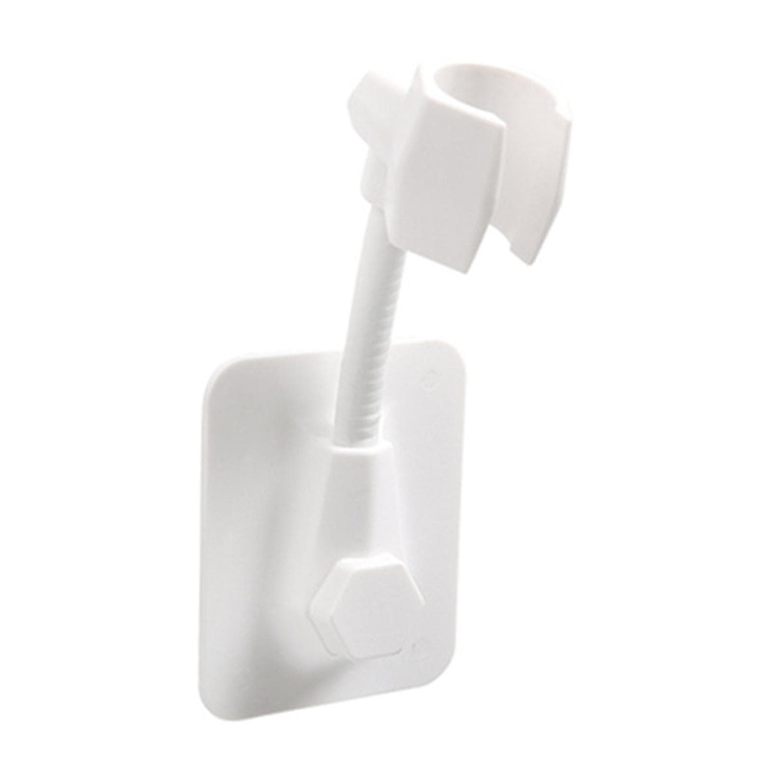 360 degrees Rotate Shower Head Holder Adjustable SelfAdhesive Shower Arm Mount Wall Mounted Handheld white